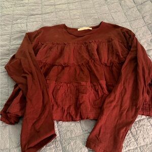 Altar’d State Maroon Tiered Top NWT women’s large